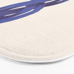Minimalist Knot Art in Rich Blue Tones Elegant Abstract Illustration Bath Mat Gallery Image 3