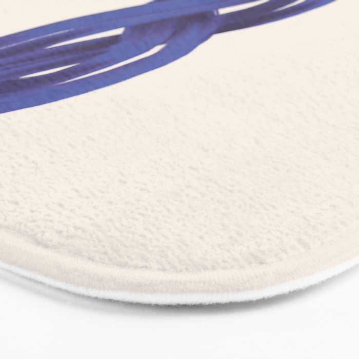 Minimalist Knot Art in Rich Blue Tones Elegant Abstract Illustration Bath Mat Gallery Image 3