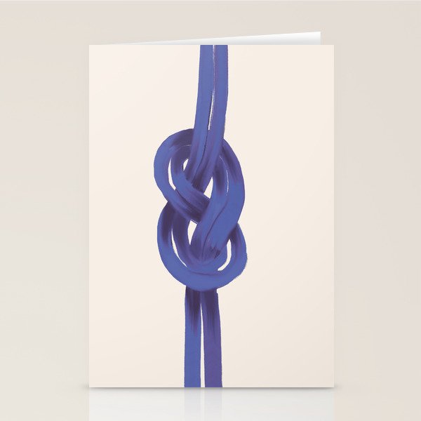 Minimalist Knot Art in Rich Blue Tones Elegant Abstract Illustration Stationery Card Gallery Image 2