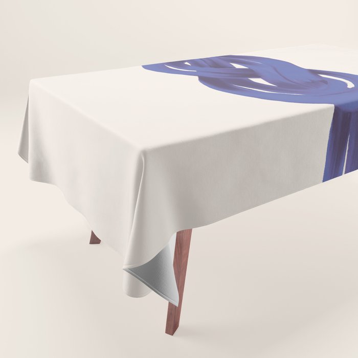 Minimalist Knot Art in Rich Blue Tones Elegant Abstract Illustration Tablecloth Gallery Image 1