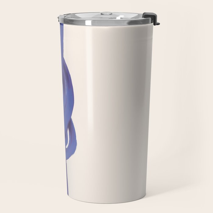 Minimalist Knot Art in Rich Blue Tones Elegant Abstract Illustration Travel Mug Gallery Image 2