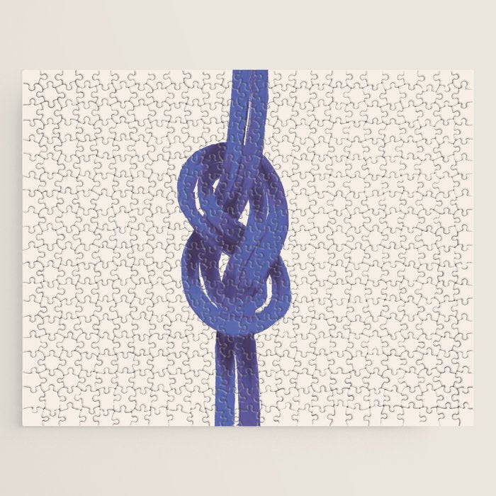 Minimalist Knot Art in Rich Blue Tones Elegant Abstract Illustration Jigsaw Puzzle Gallery Image 1