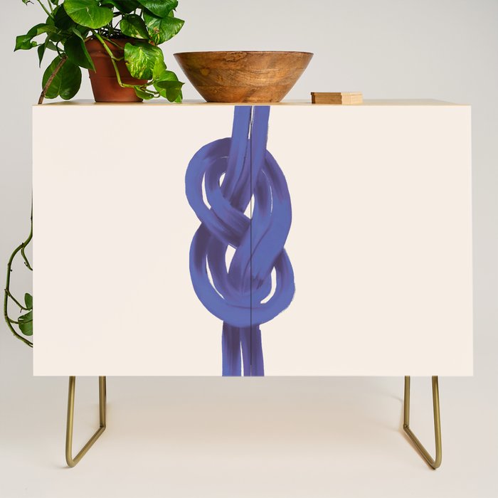Minimalist Knot Art in Rich Blue Tones Elegant Abstract Illustration Credenza Gallery Image 1