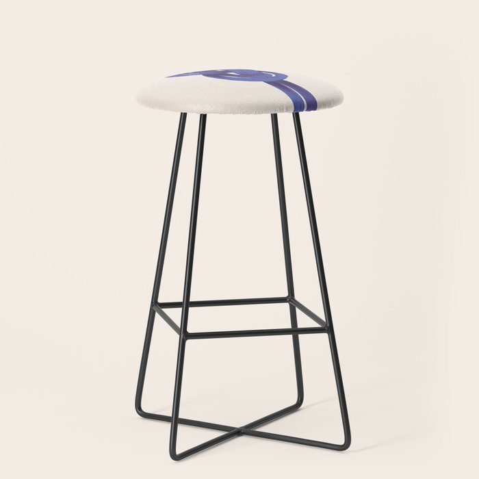 Minimalist Knot Art in Rich Blue Tones Elegant Abstract Illustration Stool Gallery Image 1