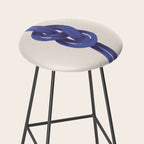 Minimalist Knot Art in Rich Blue Tones Elegant Abstract Illustration Stool Gallery Image 2