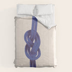 Minimalist Knot Art in Rich Blue Tones Elegant Abstract Illustration Comforter Gallery Image 6