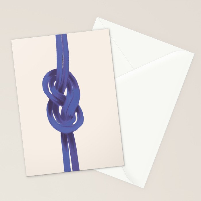 Minimalist Knot Art in Rich Blue Tones Elegant Abstract Illustration Stationery Card Gallery Image 2
