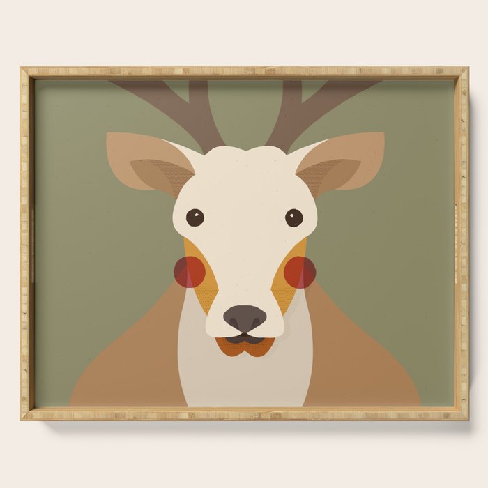 Red Deer Animal Portrait Serving Tray Gallery Image 1