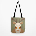 Red Deer Animal Portrait Tote Bag Gallery Image 2