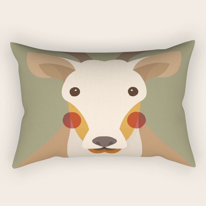 Red Deer Animal Portrait Rectangular Pillow Gallery Image 1