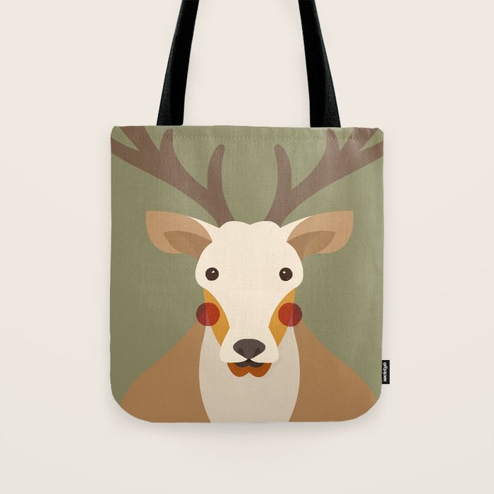 Red Deer Animal Portrait Tote Bag Gallery Image 1