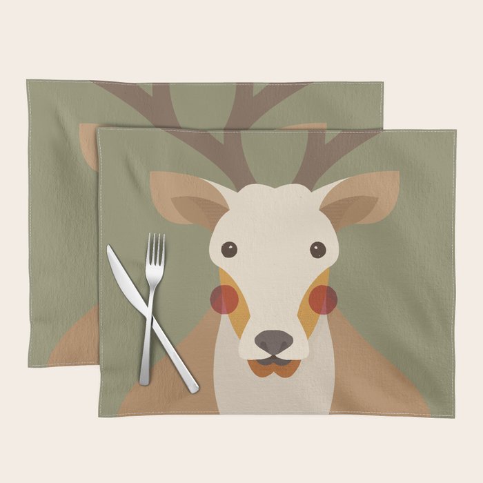 Red Deer Animal Portrait Placemat Gallery Image 1