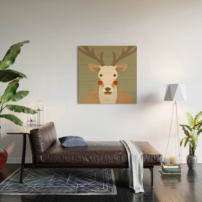 Red Deer Animal Portrait Wood Wall Art Gallery Image 2