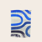 Electric Blues Fun Colorful Mid Century Modern Abstract Painting Shapes Pattern Wall Hanging Gallery Image 1