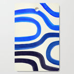 Electric Blues Fun Colorful Mid Century Modern Abstract Painting Shapes Pattern Cutting Board Gallery Image 1