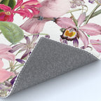 Vintage & Shabby Chic Pink Cockatoo Tropical Flower Jungle Rug Gallery Image 4