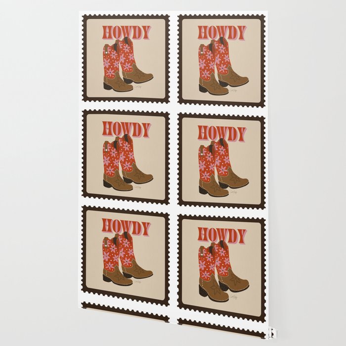 Howdy Cowgirl - Coral & Pink Wallpaper Gallery Image 2