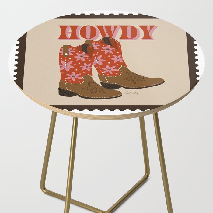 Howdy Cowgirl - Coral & Pink Side Table Gallery Image 2