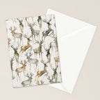 Fall Winter Woodland Deer Animals Stationery Card Gallery Image 2