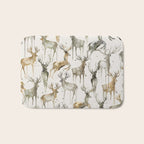 Fall Winter Woodland Deer Animals Bath Mat Gallery Image 1