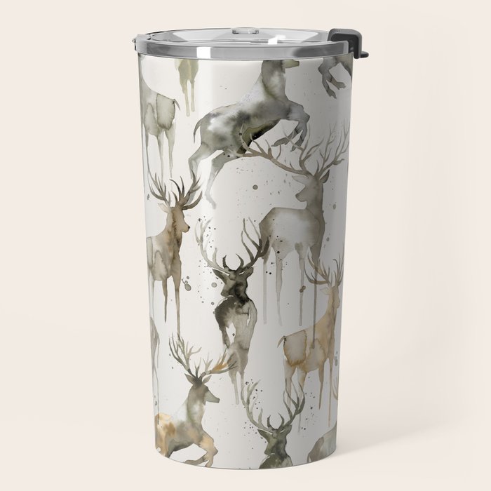 Fall Winter Woodland Deer Animals Travel Mug Gallery Image 2