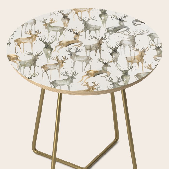 Fall Winter Woodland Deer Animals Side Table Gallery Image 2