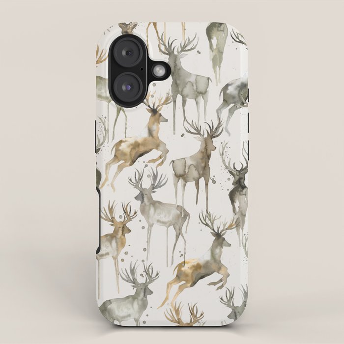 Fall Winter Woodland Deer Animals iPhone Case Gallery Image 1