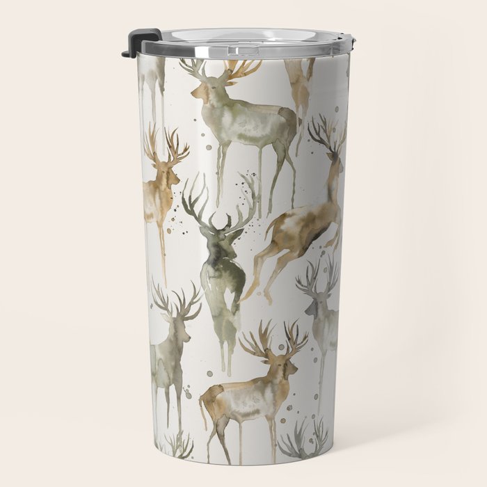 Fall Winter Woodland Deer Animals Travel Mug Gallery Image 3