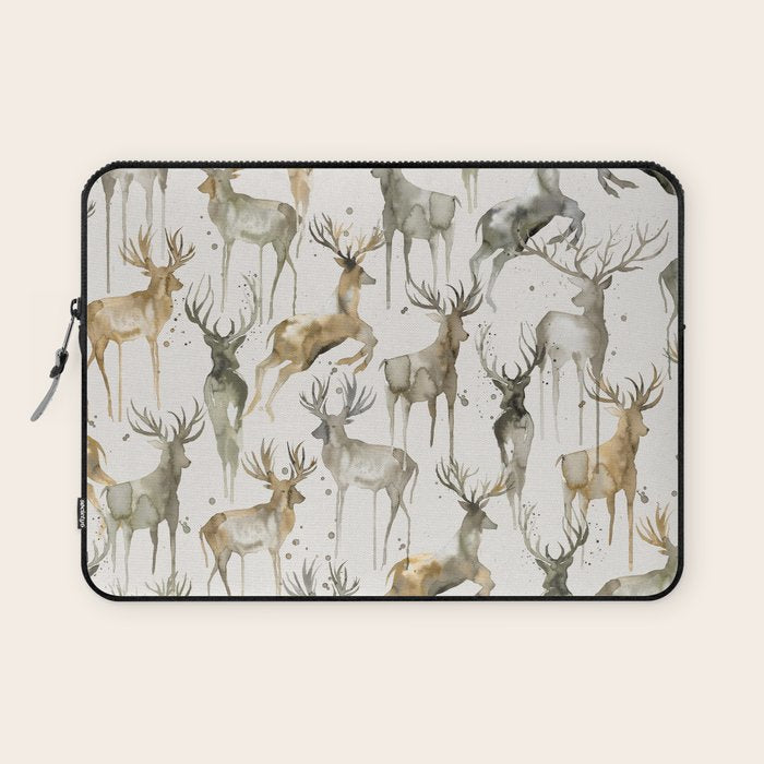 Fall Winter Woodland Deer Animals Laptop Sleeve Gallery Image 1