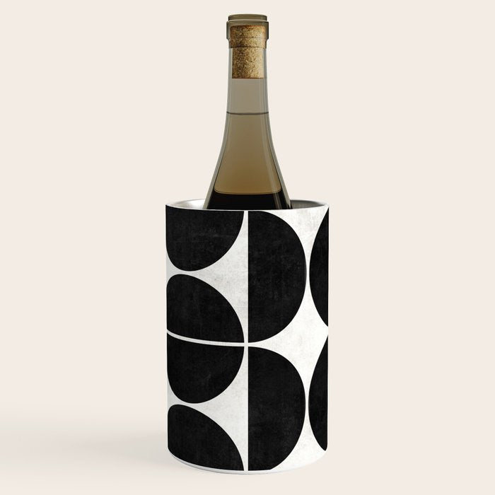 Mid-Century Modern Pattern No.3 - Black and White Wine Chiller Gallery Image 1