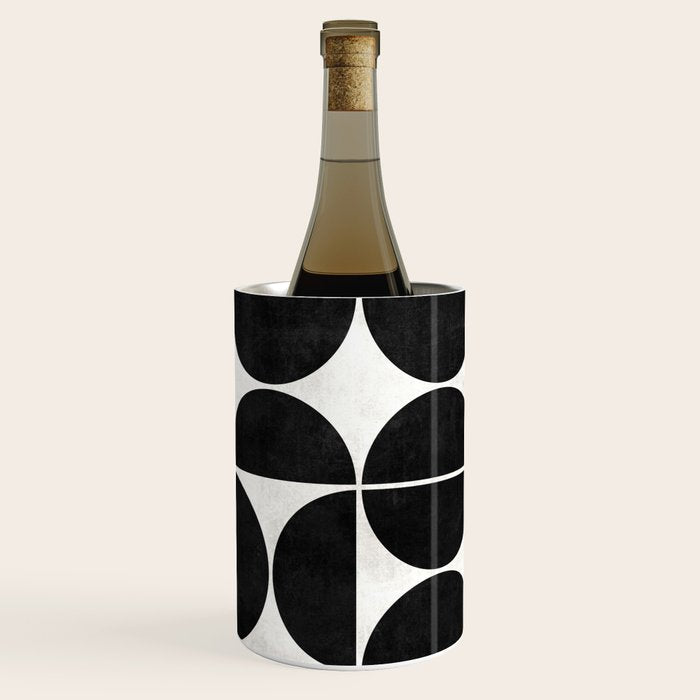 Mid-Century Modern Pattern No.3 - Black and White Wine Chiller Gallery Image 2