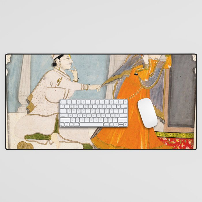 The Timid Bride Indian Painting Miniature  Desk Mat Gallery Image 1