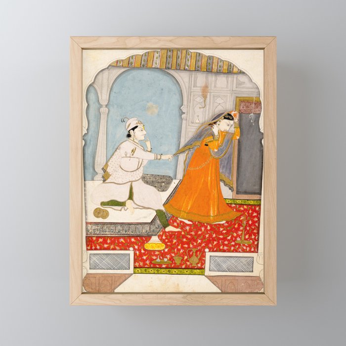 The Timid Bride Indian Painting Miniature  Mini Art Print Gallery Image 1