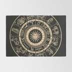 Vintage Zodiac & Astrology Chart | Charcoal & Gold Rug Gallery Image 2