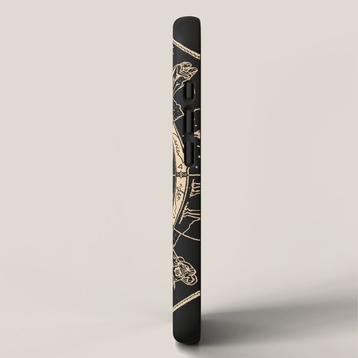 Vintage Zodiac & Astrology Chart | Charcoal & Gold iPhone Case Gallery Image 2