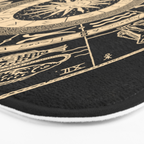 Vintage Zodiac & Astrology Chart | Charcoal & Gold Bath Mat Gallery Image 3