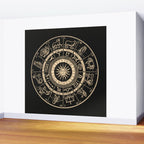 Vintage Zodiac & Astrology Chart | Charcoal & Gold Wall Mural Gallery Image 2