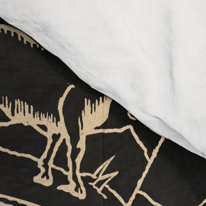 Vintage Zodiac & Astrology Chart | Charcoal & Gold Comforter Gallery Image 4