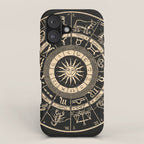 Vintage Zodiac & Astrology Chart | Charcoal & Gold iPhone Case Gallery Image 1