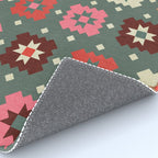 Winter Quilt Stars: Festive Mosaic in Jewel Tones Rug Gallery Image 4