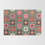 Winter Quilt Stars: Festive Mosaic in Jewel Tones Rug Gallery Image 2