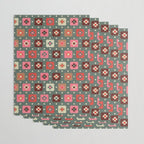 Winter Quilt Stars: Festive Mosaic in Jewel Tones Wrapping Paper Gallery Image 3