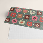 Winter Quilt Stars: Festive Mosaic in Jewel Tones Wrapping Paper Gallery Image 2