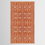 Geometric Tribal Pattern on Terracotta Tablecloth Gallery Image 2