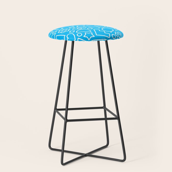 Abstract doodle shape art pattern Stool Gallery Image 1
