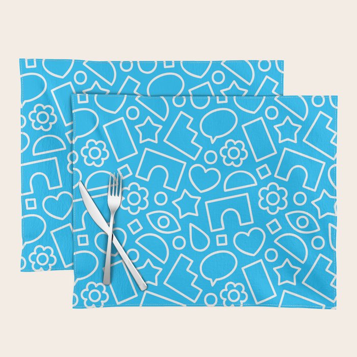 Abstract doodle shape art pattern Placemat Gallery Image 1