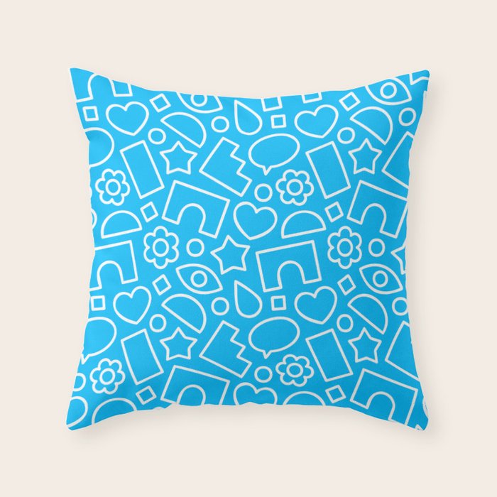 Abstract doodle shape art pattern Throw Pillow Gallery Image 6