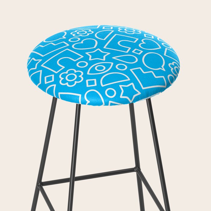 Abstract doodle shape art pattern Stool Gallery Image 2