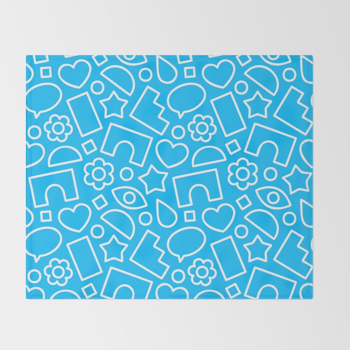 Abstract doodle shape art pattern Throw Blanket Gallery Image 2