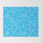 Abstract doodle shape art pattern Throw Blanket Gallery Image 2